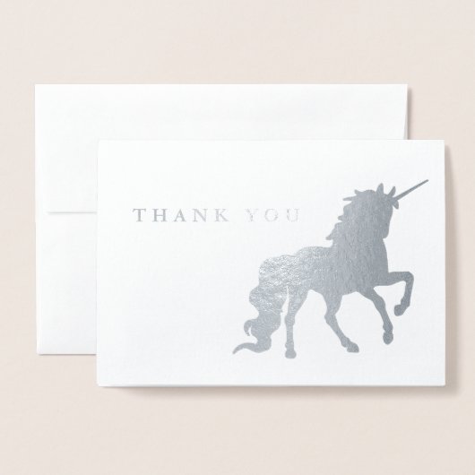 Dank u Unicorn Birthday Silver Folie Kaarten (Voorkant met envelop)