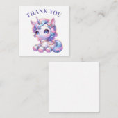 Dank u Unicorn Kaart Notitiekaartje (Voorkant / Achterkant)