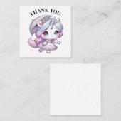 Dank u Unicorn Kaart Notitiekaartje (Voorkant / Achterkant)
