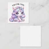 Dank u Unicorn Kaart Notitiekaartje (Voorkant / Achterkant)