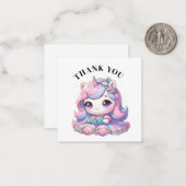 Dank u Unicorn Kaart Notitiekaartje (Voorkant / Achterkant in situ)