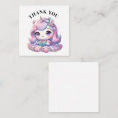 Dank u Unicorn Kaart Notitiekaartje (Voorkant / Achterkant)