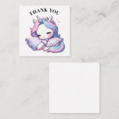 Dank u Unicorn Kaart Notitiekaartje (Voorkant / Achterkant)