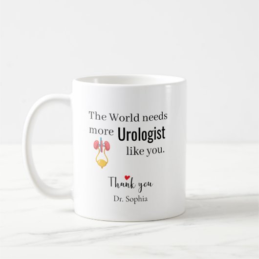 Dank U Uroloog Aangepaste Naam Koffiemok (Links)