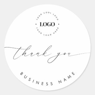 Dank u uw Logo hier Small Business Company Ronde Sticker