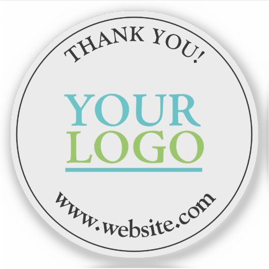 Dank u, uw Logo of Kunst, Naam & Website Ronde Sticker (Voorkant)