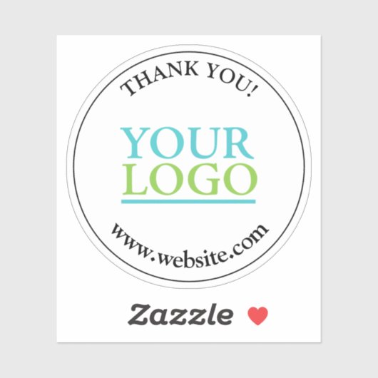 Dank u, uw Logo of Kunst, Naam & Website Ronde Sticker (Vel)