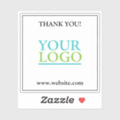 Dank u, uw Logo of Kunst, Naam & Website Vierkant Sticker (Vel)