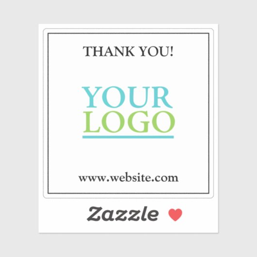 Dank u, uw Logo of Kunst, Naam & Website Vierkant Sticker (Vel)
