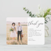 DANK U UW trouwfoto moderne kalligrafie-notitie Kaart (Staand voorkant)