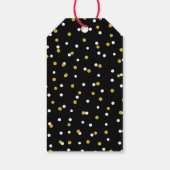 Dank u vakantie cadeau label zwart goud confetti cadeaulabel (Achterkant)