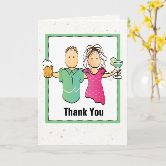 Dank u vakantie waardering grappige Cartoon Kaart (Gele Bloem)