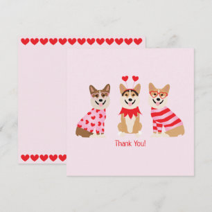 Dank u Valentijn Pembroke Welsh Corgi Dogs Bedankkaart
