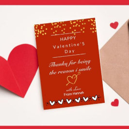 Dank u Valentijnsdag notitiekaart