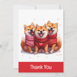 Dank u Valentijnsdag Shiba Inu Dogs Bedankkaart