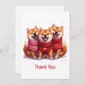 Dank u Valentijnsdag Shiba Inu Dogs Bedankkaart (Voorkant / Achterkant)