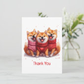 Dank u Valentijnsdag Shiba Inu Dogs Bedankkaart (Staand voorkant)