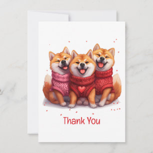Dank u Valentijnsdag Shiba Inu Dogs Bedankkaart