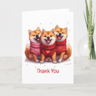 Dank u Valentijnsdag Shiba Inu Dogs Bedankkaart