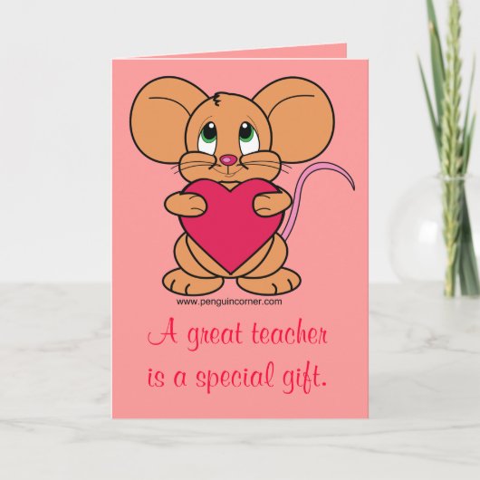 Dank u Valentijnse Kaart Leraar (Voorkant)