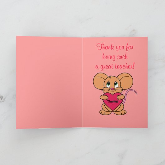 Dank u Valentijnse Kaart Leraar (Binnen)