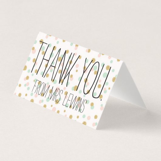 Dank u van mevrouw (lerares) Nieuwbruid Kaart (Voorkant)