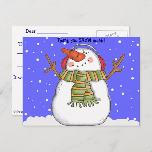 Dank u veel sneeuwen (personaliseer) briefkaart (Voorkant / Achterkant)