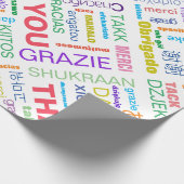 Dank u veelkleurige meertalige cadeaupapier (Hoek)