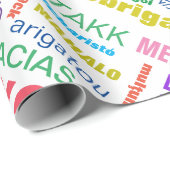 Dank u veelkleurige meertalige cadeaupapier (Rol Hoek)