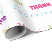 Dank u vele talen kleurrijke tekst cadeaupapier (Rol Hoek)