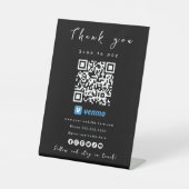 Dank u Venmo QR Code Scan om zwart te betalen Reclamebord Met Voetstuk (Voorkant)