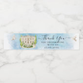 Dank u Venue Fountain Doves Wedding Luxury Waterfles Etiket (Enkel label)