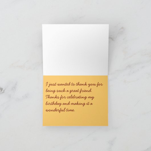 Dank u, Verjaardag Bedankkaart (Binnen)