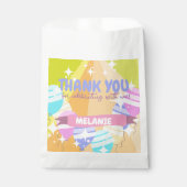 Dank u Verjaardag Kleurrijke Ballonnen Sparkles Bedankzakje (Voorkant)