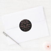 Dank u Verjaardag Roos Gouden Glitter Confetti Ronde Sticker (Envelop)