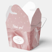 "Dank u" Verjaardag roze getextureerde stof look Bedankdoosjes (Geopend)
