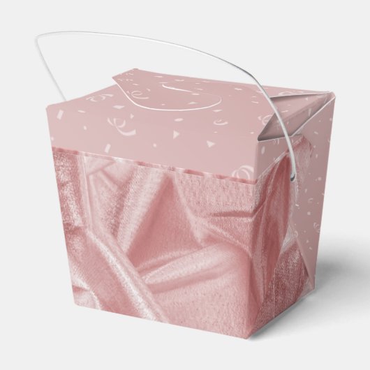 "Dank u" Verjaardag roze getextureerde stof look Bedankdoosjes (Achterkant)