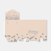 Dank u Verjaardag Silver Glitter Confetti Roos Bedankdoosjes (Uitgevouwen)