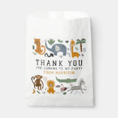 Dank u Verjaardag Twee Wilde Safari Dieren Kinder Bedankzakje (Voorkant)