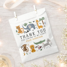 Dank u Verjaardag Twee Wilde Safari Dieren Kinder