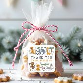 Dank u Verjaardag Twee Wilde Safari Dieren Kinder Vierkante Sticker