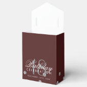 Dank u Verjaardags Silver Confetti Bourgondië Bedankdoosjes (Geopend)