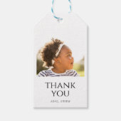 Dank u Verjaardagscadeau Label met Foto Cadeaulabel (Voorkant)
