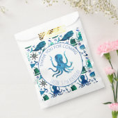 Dank u Verjaardagsfeestje Marine Octopus Nautical Bedankzakje (Gezegeld)