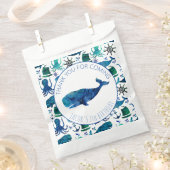 Dank u Verjaardagsfeestje Marine Whale Nautical Bedankzakje (Geknipt)