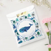 Dank u Verjaardagsfeestje Marine Whale Nautical Bedankzakje (Gezegeld)