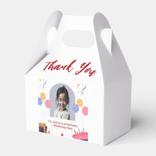 Dank u Verjaardagsfeestje Personaliseer Kaart Bedankdoosjes (Achterkant)