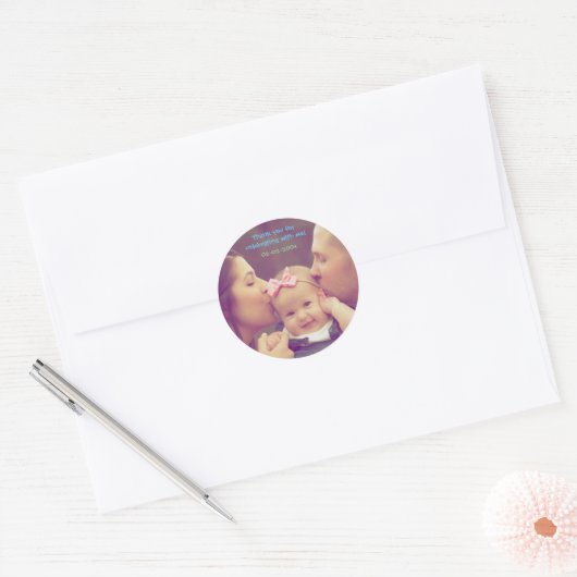 Dank u verjaardagsfoto sticker (Envelop)