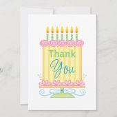 Dank u verjaardagstaart bedankkaart (Voorkant)