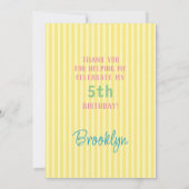 Dank u verjaardagstaart bedankkaart (Achterkant)